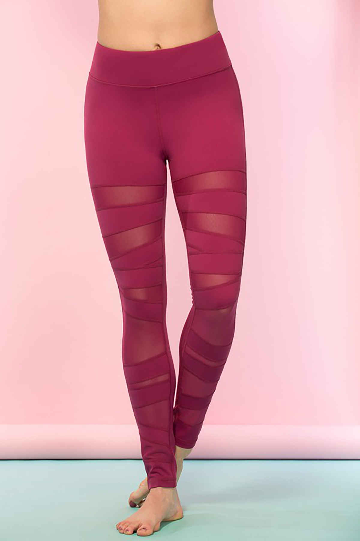 Bandage Active Performance Leggings Clothing Fair Shade S WIne 87% Polyester- 13% Spandex