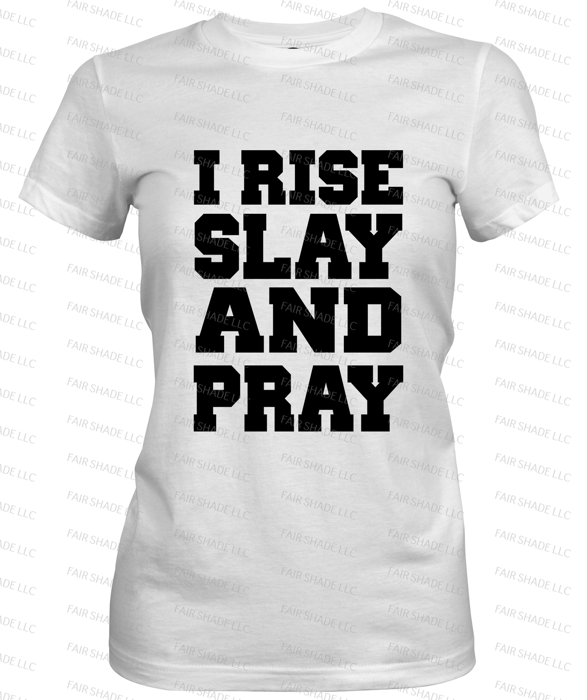 RISE_SLAY_PRAY Clothing Fair Shade LLC SMALL WHITE 