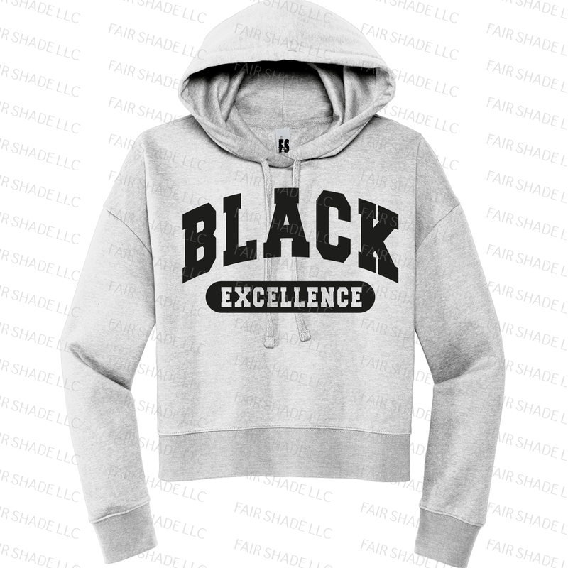 Black Excellence_ Crop Hoodie Custom Hoodie Fair Shade S Black 