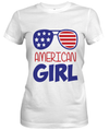 AMERICAN GIRL_4th of July Custom Tshirt Fair Shade S White Sport Short Sleeve Tee
