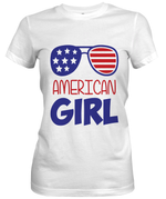 AMERICAN GIRL_4th of July Custom Tshirt Fair Shade S White Sport Short Sleeve Tee