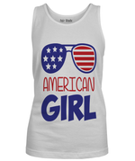 AMERICAN GIRL_4th of July Custom Tshirt Fair Shade S White Racer Back