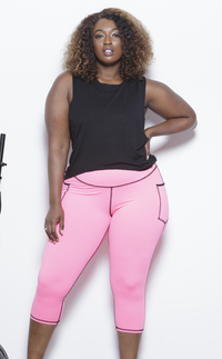 ARBOR Capri Active Leggings- Neon Pink Clothing Fair Shade LLC X-Small 