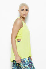 August Mesh Sleeveless Tank Top- Chartreuse Clothing Fair Shade 