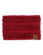Ponytail Winter Headbands CC Brand Burgandy 