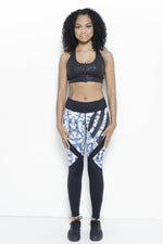 Clawed Motif Leggings Clothing Fair Shade S Blue 87% Polyester 13% Spandex