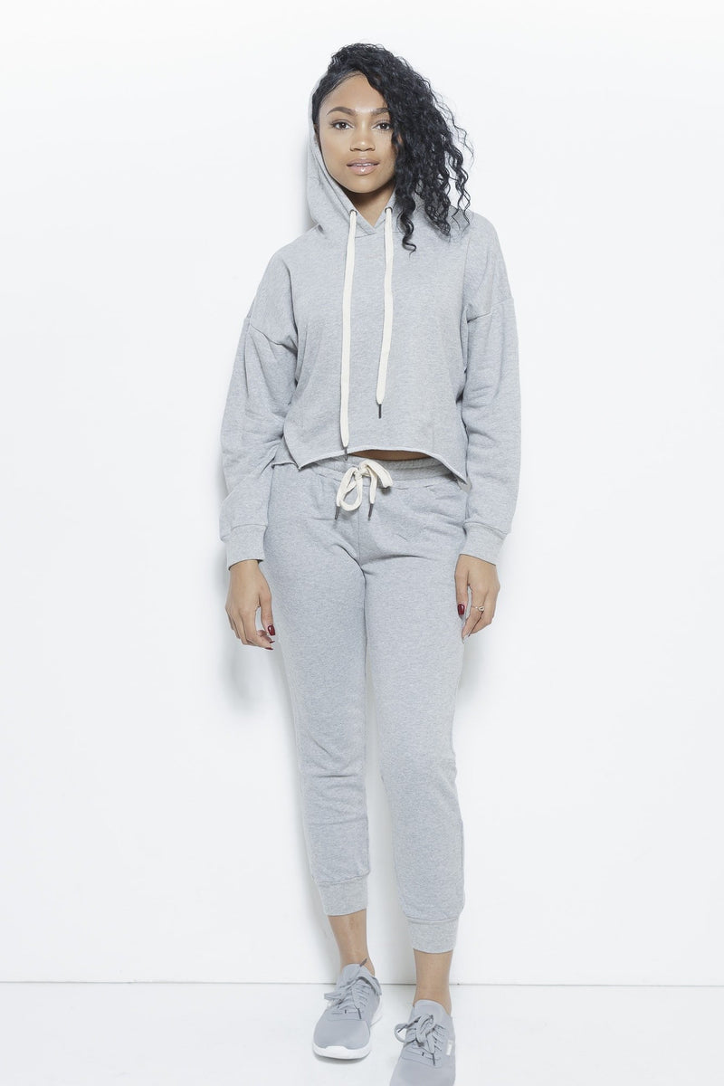 College Days 2-Piece Track Suit- Heather Grey Clothing Fair Shade S Heather Grey 54%COTTON 43%POLYESTER 3%SPANDEX RIB:100%COTTON