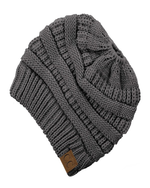 Messy Bun Beanies CC Brand Grey 