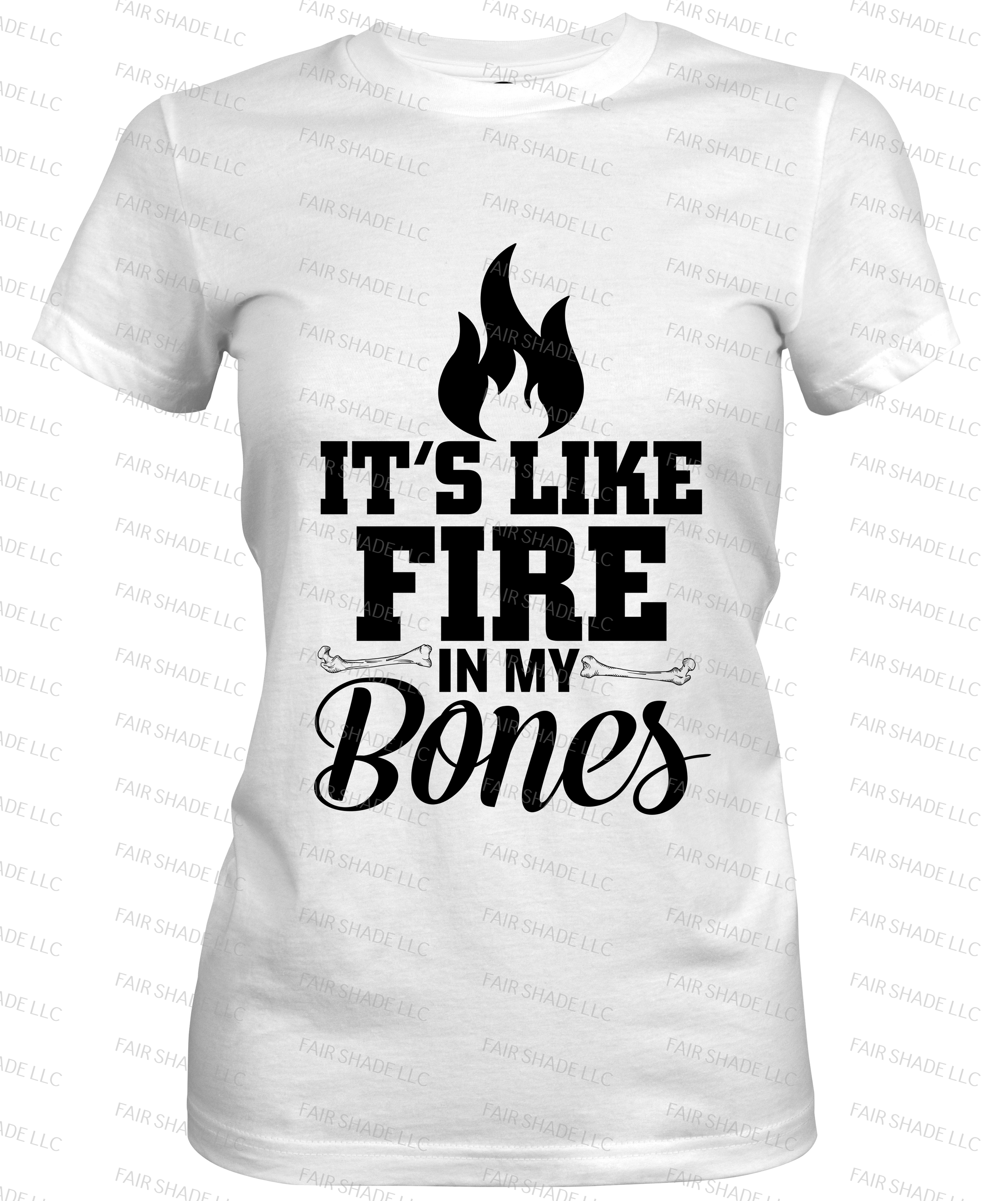 Fire In My Bones T Shirt Clothing Fair Shade LLC SMALL WHITE 