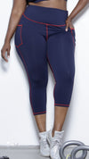 ARBOR Capri Active Leggings- Navy Clothing Fair Shade LLC 