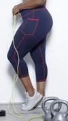 ARBOR Capri Active Leggings- Navy Clothing Fair Shade LLC 