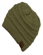 Messy Bun Beanies CC Brand Olive 