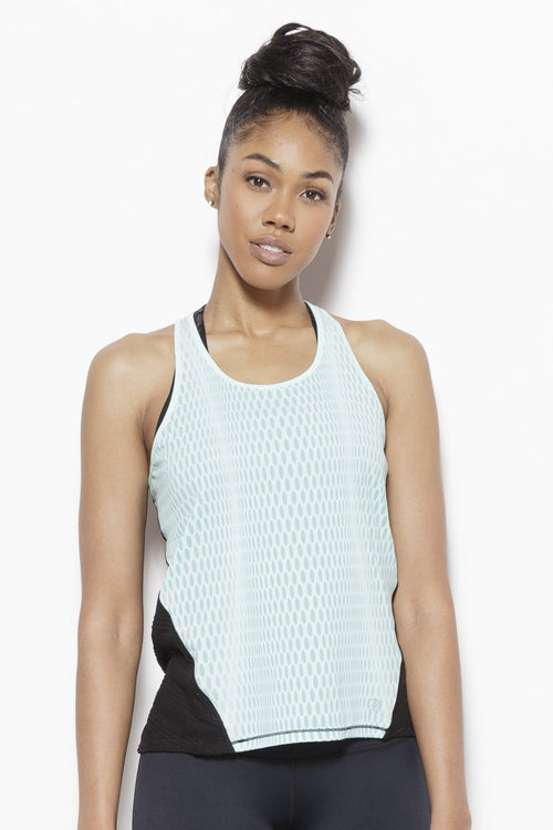 Solar Eclipse Tank Top-Teal Clothing MPG S Polyester jersey; polyester/spandex mesh Teal