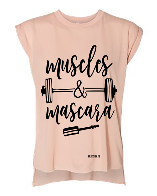 Muscles And Mascara Tank Custom Tshirt Fair Shade S Blush 