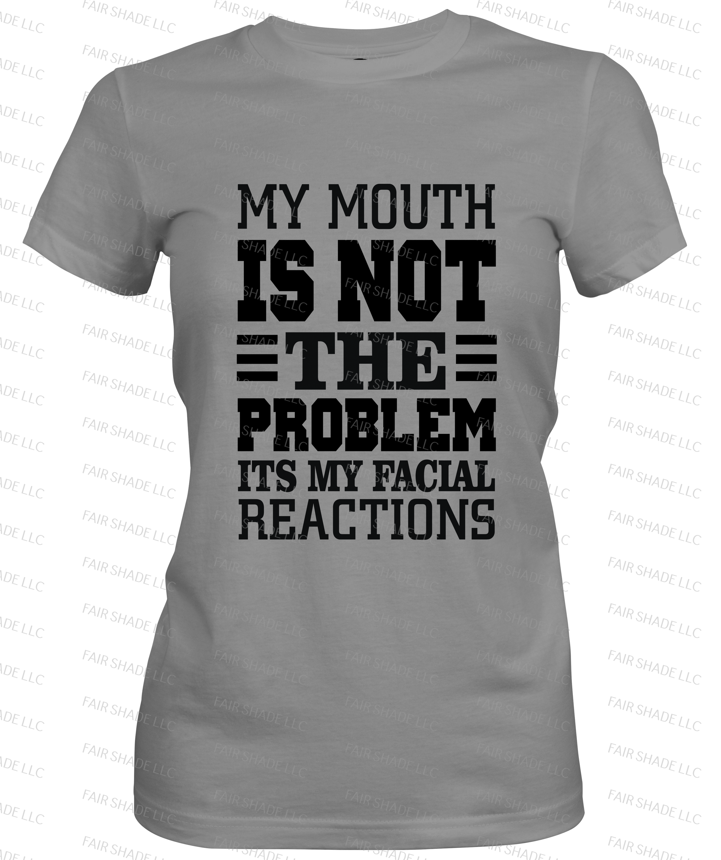 My Mouth Is Not The Problem- T Shirt Clothing Fair Shade LLC SMALL Grey 