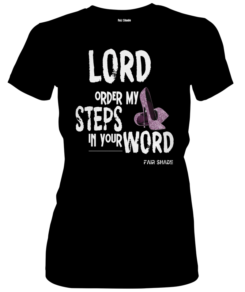 My Steps Custom Tshirt Fair Shade S Matte Finish Black with White and Pink writing