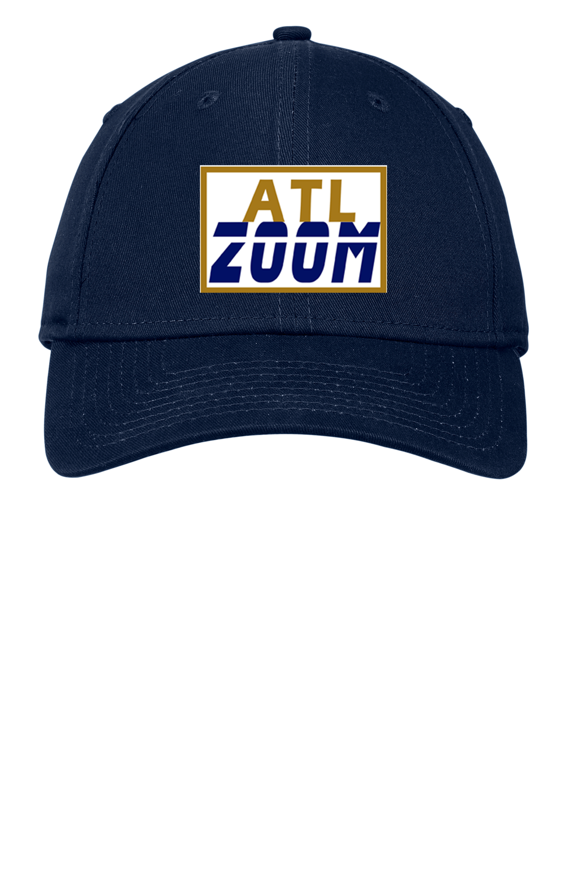 Snap Back Hat_ ATL ZOOM Fair Shade Navy Blue Patch 