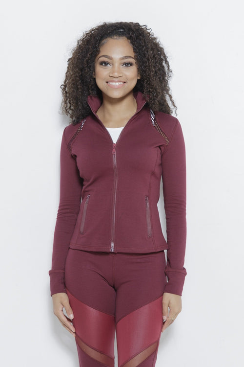 Netty for Sure Sports Jacket Clothing Fair Shade XS Wine 75% Cotton, 12% Rayon, 13% Spandex