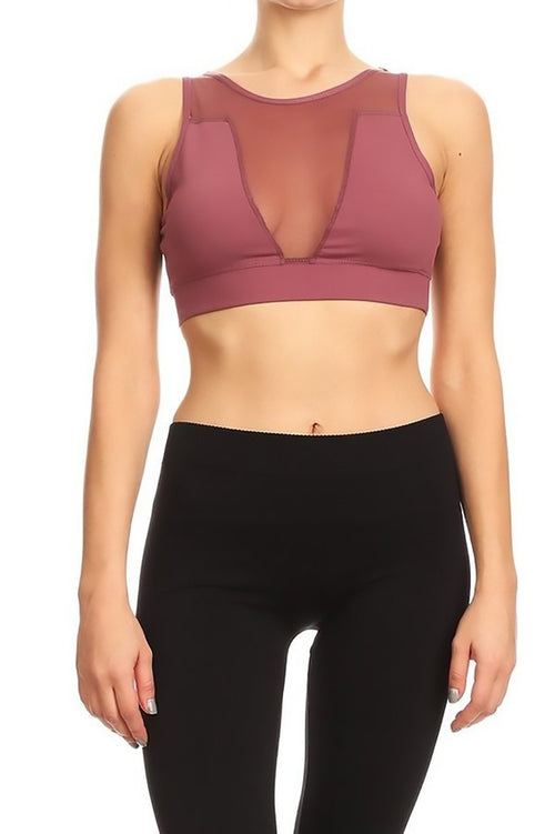 Novelty Sports Bra- Mauve Clothing Fair Shade S Mauve 87% Polyester- 13% Spandex