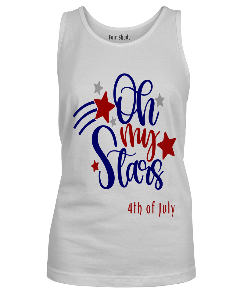 Oh My Stars_4th of July Custom Tshirt Fair Shade S White Sport Short Sleeve Tee
