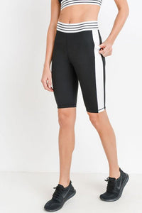 One Liner Compression Shorts- Black and White Clothing Fair Shade S Black and White 88% Polyamide 12% Elastaine