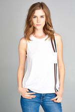 Perished Striped Tank Top Clothing Fair Shade LLC SMALL White 