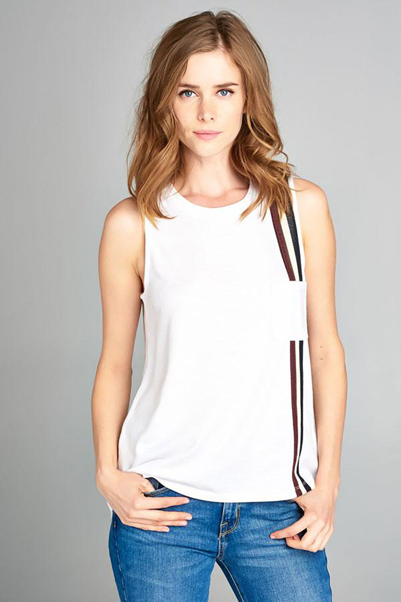Perished Striped Tank Top Clothing Fair Shade LLC SMALL White 