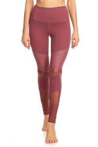 Peru Activewear Mesh Leggings- Mauve Clothing Fair Shade S Mauve 75% cotton, 12% Rayon, 13% Spandex