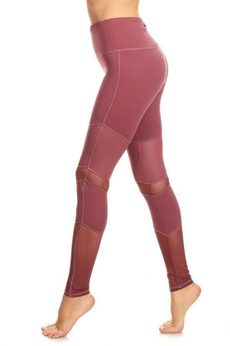 Peru Activewear Mesh Leggings- Mauve Clothing Fair Shade 