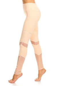 Peru Activewear Mesh Leggings- Peach Clothing Fair Shade 