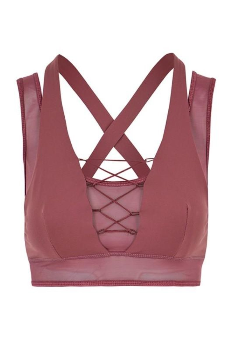 Karissa Sports Bra- Mauve Clothing Fair Shade S Mauve 87% Polyester- 13% Spandex