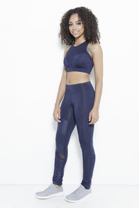 The Ripple Dream Active Leggings-Navy Clothing Fair Shade 