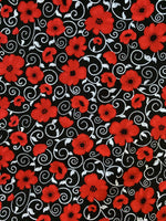 Stylish Patterns- Face Mask (Adult) Fair Shade Adult Red Flowers 