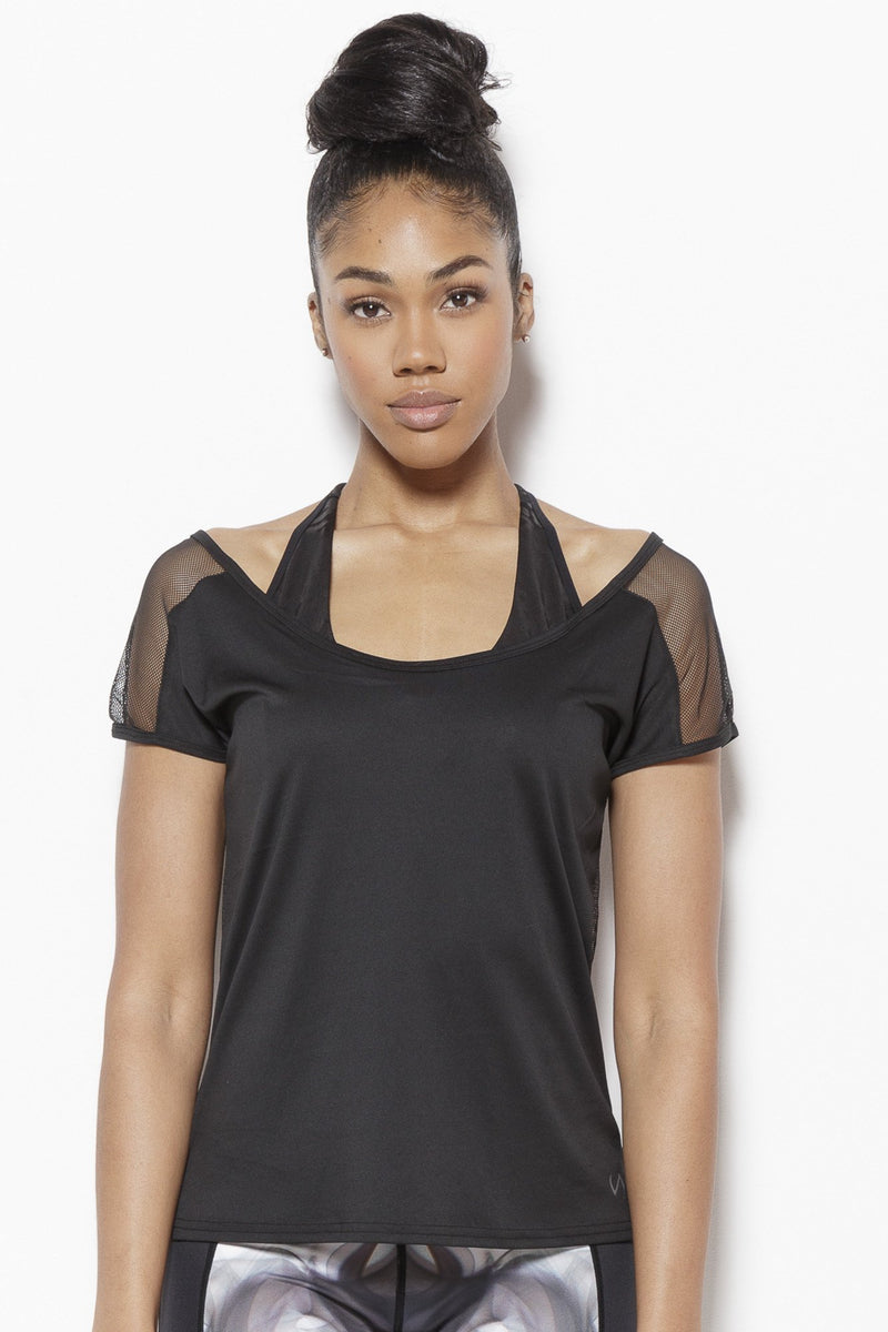 Tomika Activewear Top-Black Clothing TLF S Polyester, Nylon, Spandex Black