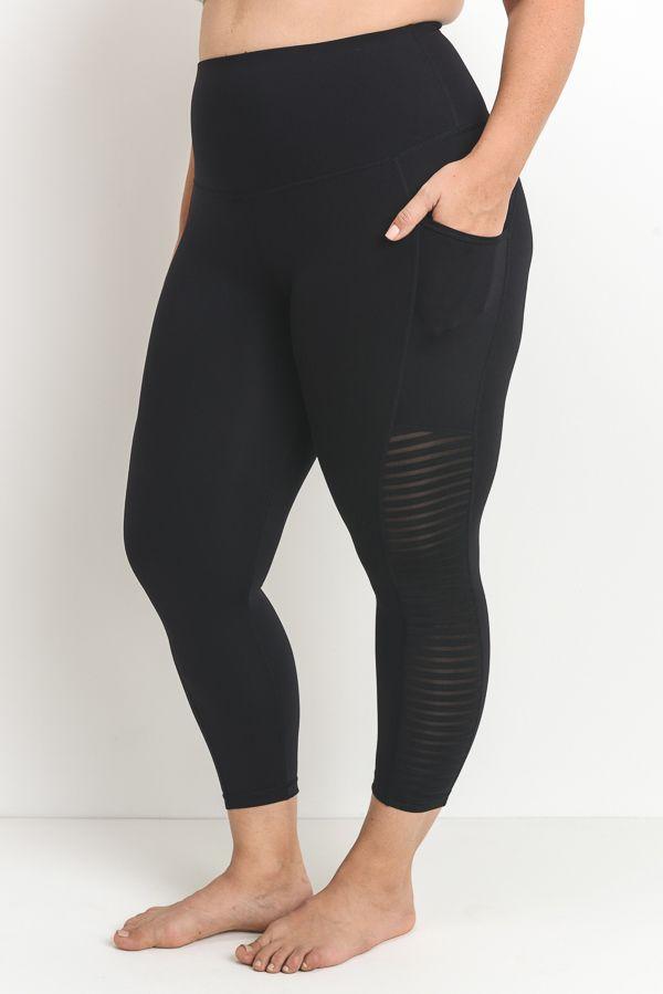 Marsha- Plus Size Performance Capris -Black Clothing Fair Shade 