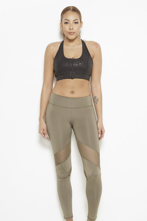 Dream In Code Active Leggings- Olive Green Clothing Fair Shade 