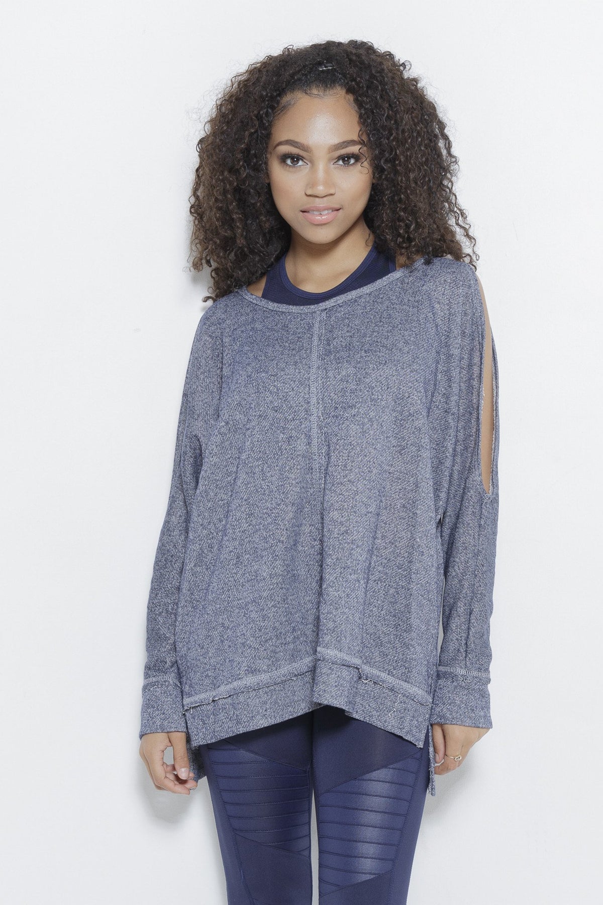 Forever Fair-Navy LS Top Clothing Fair Shade S Heather Navy 