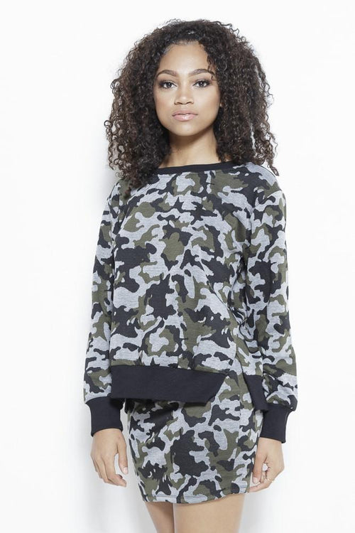 Kameo Flavor-LS Top Clothing Fair Shade S Camaflauge green 15% Cotton, 80% Polyester, 5% Spandex