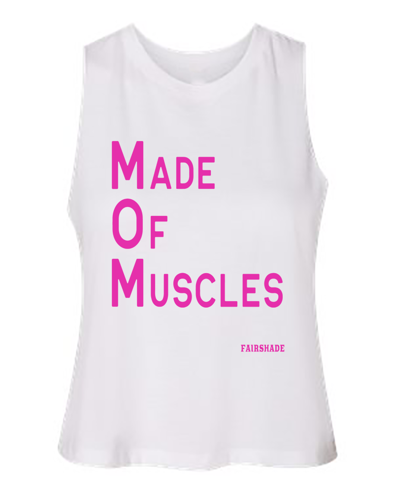 M.O.M.- Made of Muscle Tank Custom Tshirt Fair Shade S WHITE 