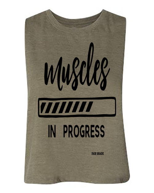 Muscles In Progress Tank Top Custom Tshirt Fair Shade S OLIVE 