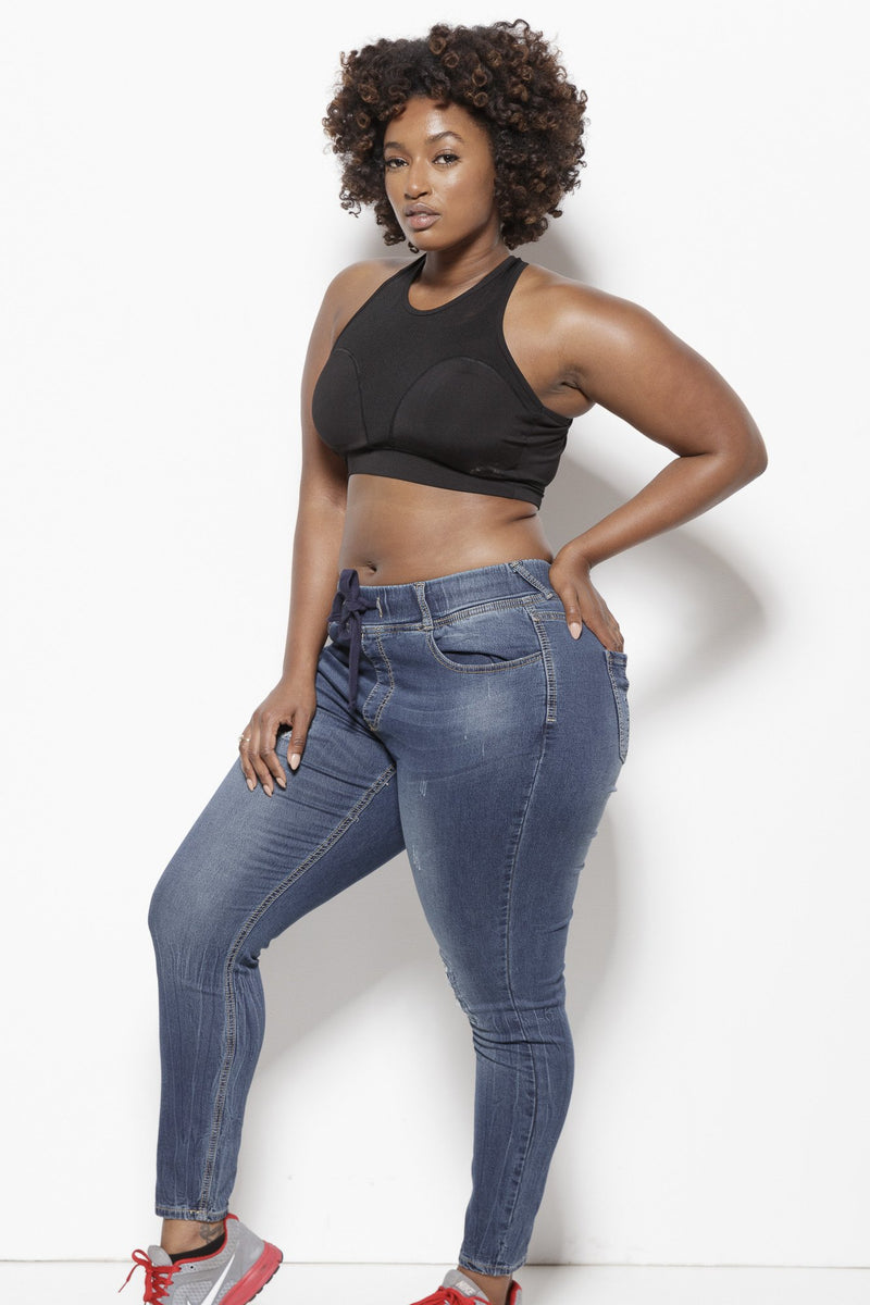 Tasha Jogger (Plus)- Denim Jeans Clothing Poetic Justice 