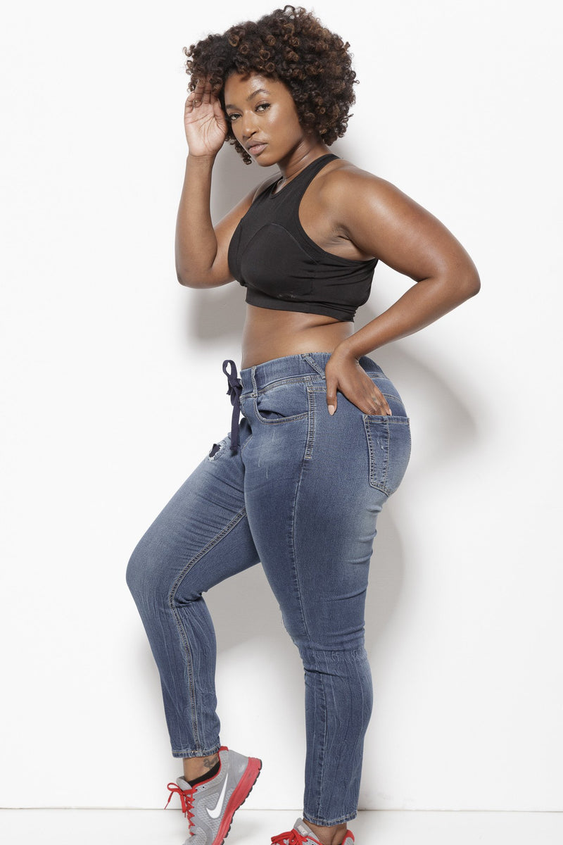 Tasha Jogger (Plus)- Denim Jeans Clothing Poetic Justice 