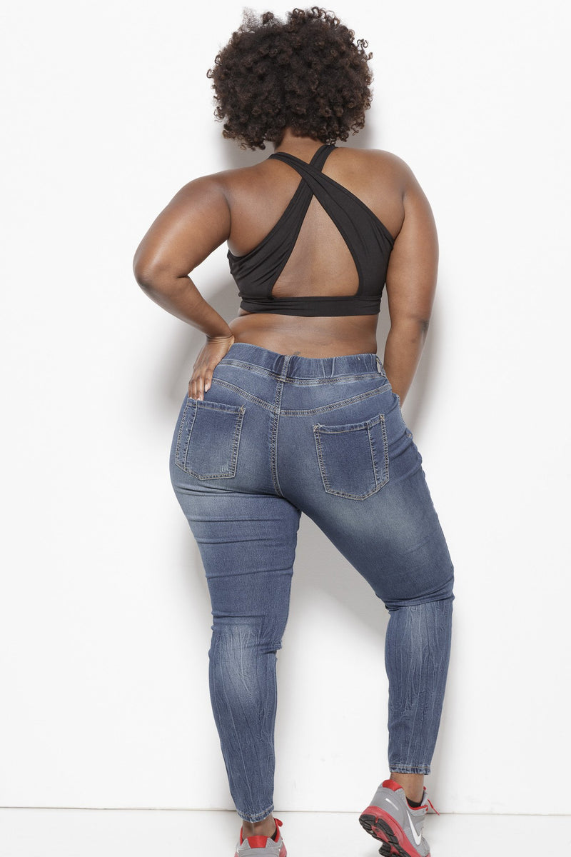 Tasha Jogger (Plus)- Denim Jeans Clothing Poetic Justice 