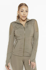 Vibes of Color Sports Jacket- Olive Green Clothing Fair Shade S Olive Green 87% Polyester, 13% Elastane